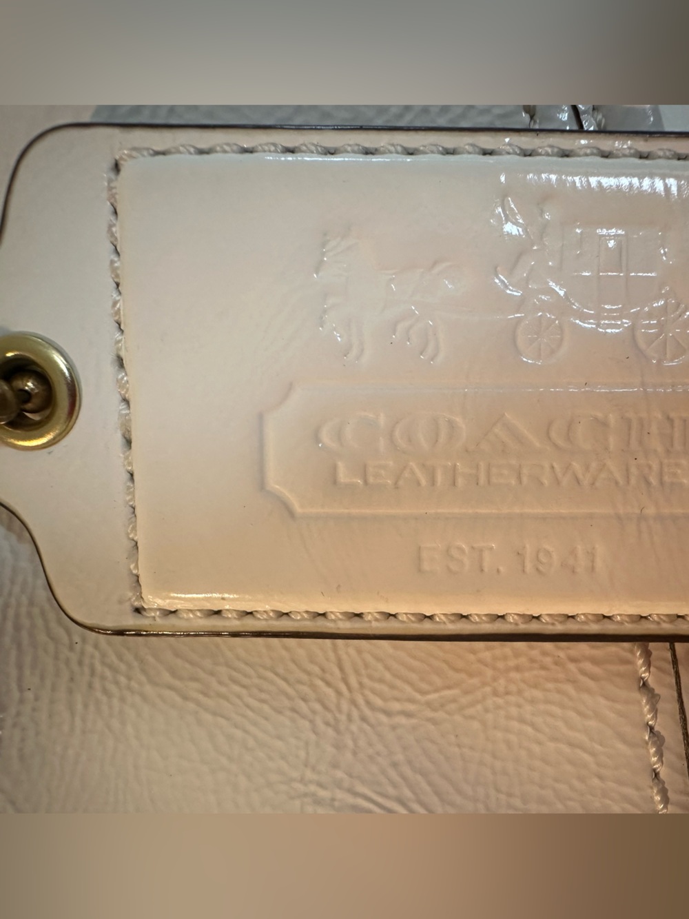 COACH Archive Limited Edition Legacy Stripe Leather Satchel Bag withe White Rare - Picture 8 of 15